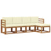 Set de canapele de exterior cu pernă 5 pcs Natural și Crem - WALTI WALTI