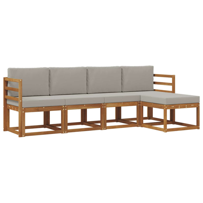 Set de canapele de exterior 5 pcs Gri natural și deschis - WALTI WALTI