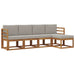 Set de canapele de exterior 5 pcs Gri natural și deschis - WALTI WALTI