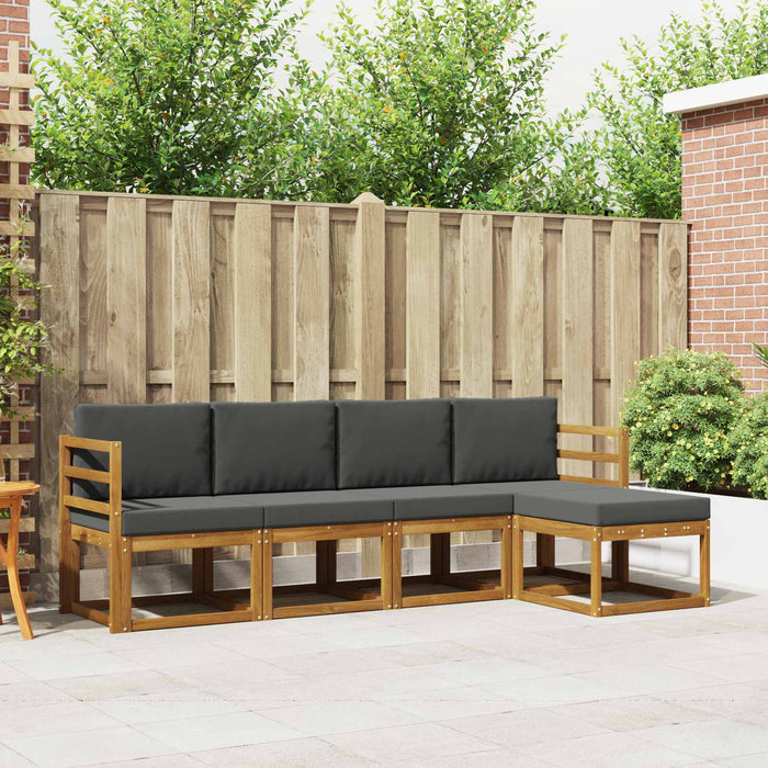 Set de canapele de exterior cu pernă 5 pcs Natural și Antracit - WALTI WALTI