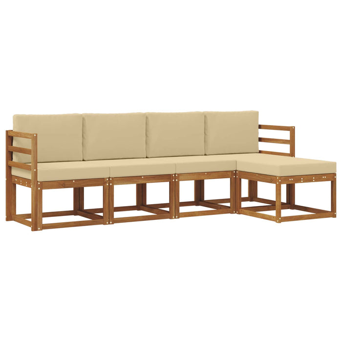 Set de canapele de exterior cu pernă 5 pcs Natural și Bej - WALTI WALTI