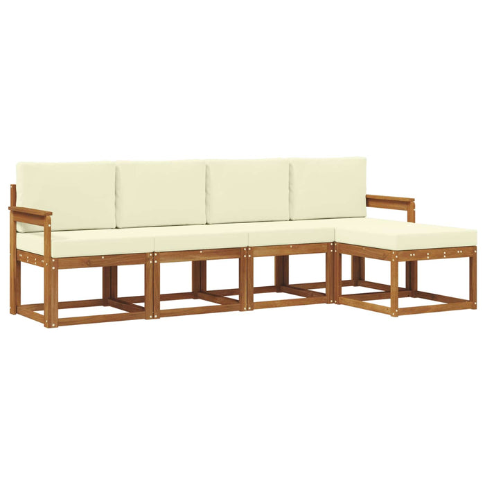 Set de canapele de exterior cu pernă 5 pcs Natural și Crem - WALTI WALTI