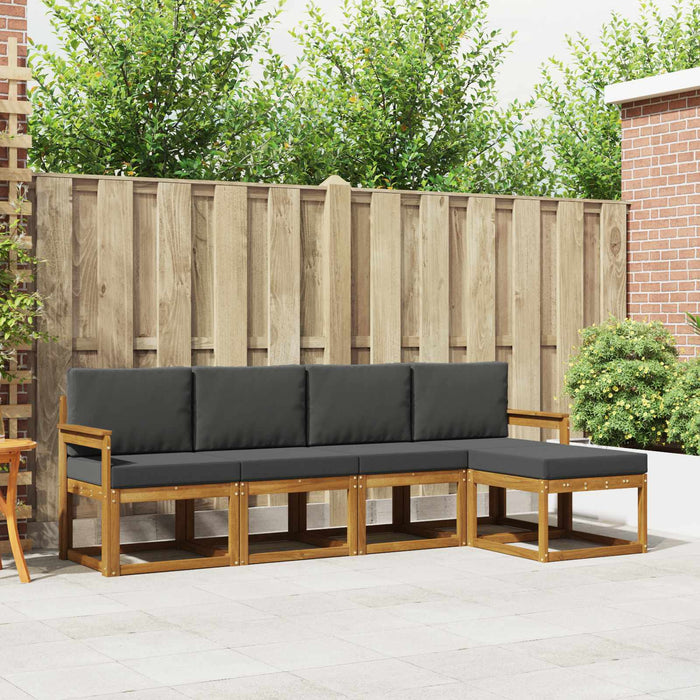 Set de canapele de exterior cu pernă 5 pcs Natural și Antracit - WALTI WALTI