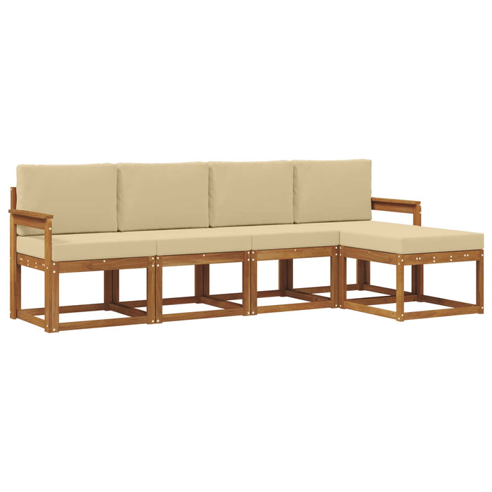Set de canapele de exterior cu pernă 5 pcs Natural și Bej - WALTI WALTI