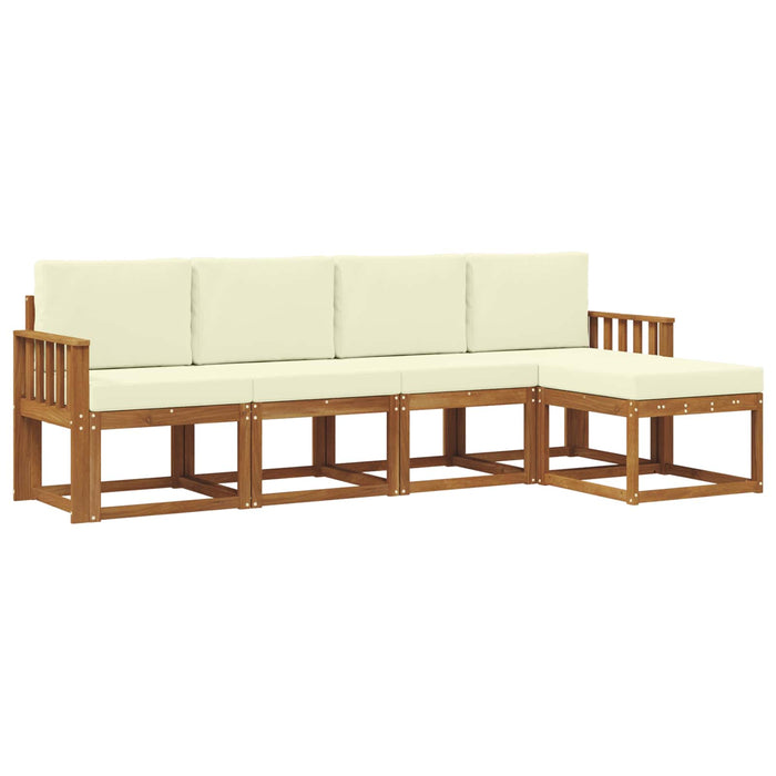 Set de canapele de exterior cu pernă 5 pcs Natural și Crem - WALTI WALTI