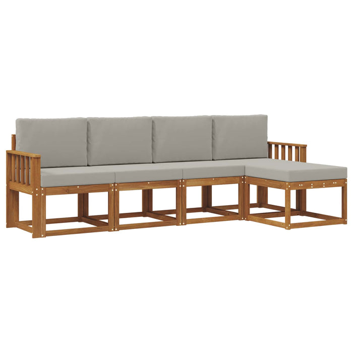 Set de canapele de exterior 5 pcs Gri natural și deschis - WALTI WALTI