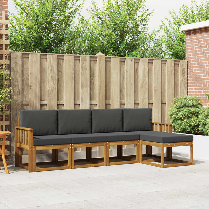 Set de canapele de exterior cu pernă 5 pcs Natural și Antracit - WALTI WALTI