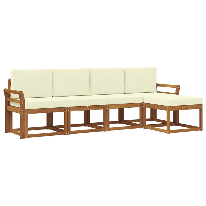 Set de canapele de exterior cu pernă 5 pcs Natural și Crem - WALTI WALTI