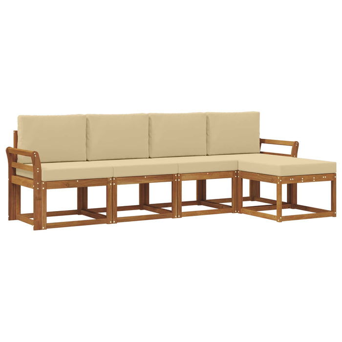 Set de canapele de exterior cu pernă 5 pcs Natural și Bej - WALTI WALTI