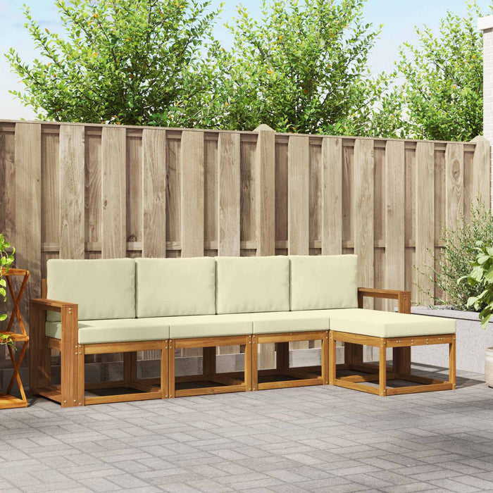 Set de canapele de exterior cu pernă 5 pcs Natural și Crem - WALTI WALTI