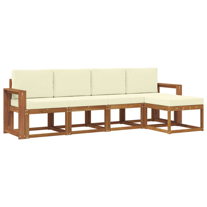 Set de canapele de exterior cu pernă 5 pcs Natural și Crem - WALTI WALTI