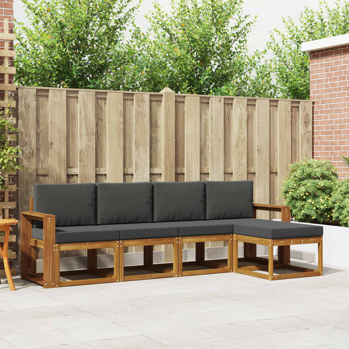 Set de canapele de exterior cu pernă 5 pcs Natural și Antracit - WALTI WALTI