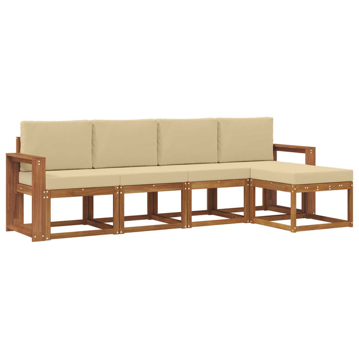 Set de canapele de exterior cu pernă 5 pcs Natural și Bej - WALTI WALTI