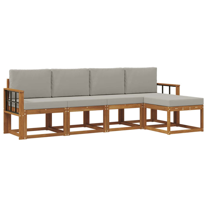 Set de canapele de exterior 5 pcs Gri natural și deschis - WALTI WALTI