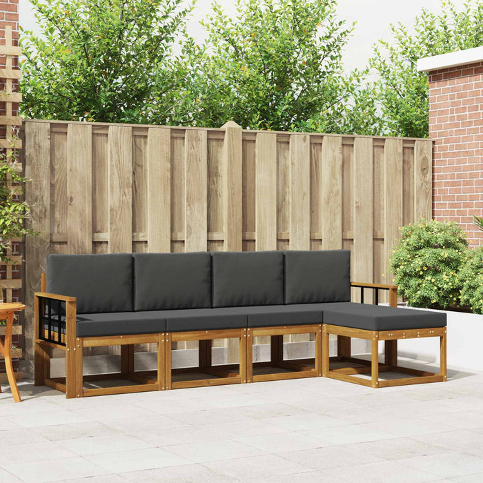 Set de canapele de exterior cu pernă 5 pcs Natural și Antracit - WALTI WALTI