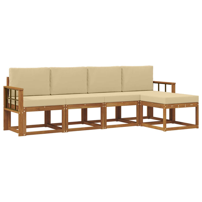 Set de canapele de exterior cu pernă 5 pcs Natural și Bej - WALTI WALTI