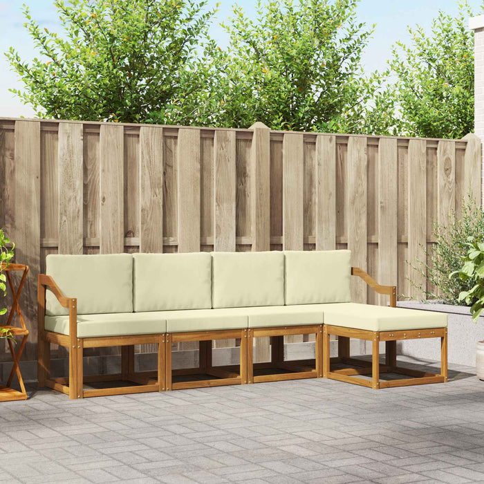 Set de canapele de exterior cu pernă 5 pcs Natural și Crem - WALTI WALTI