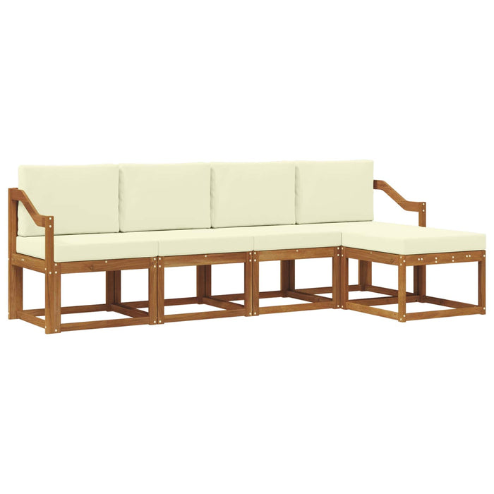 Set de canapele de exterior cu pernă 5 pcs Natural și Crem - WALTI WALTI