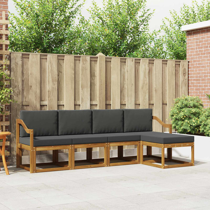 Set de canapele de exterior cu pernă 5 pcs Natural și Antracit - WALTI WALTI