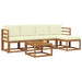 Set de canapele de exterior cu pernă 6 pcs Natural și Crem - WALTI WALTI