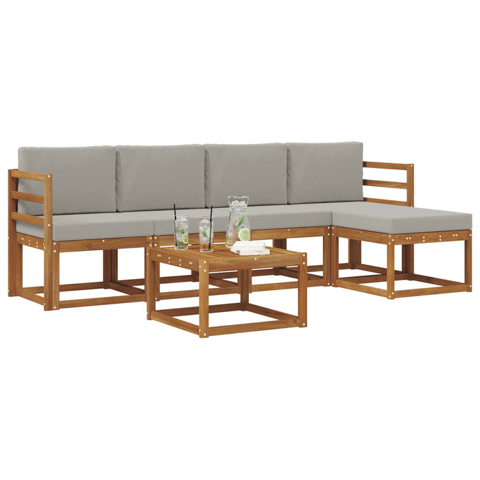Set de canapele de exterior 6 pcs Gri natural și deschis - WALTI WALTI