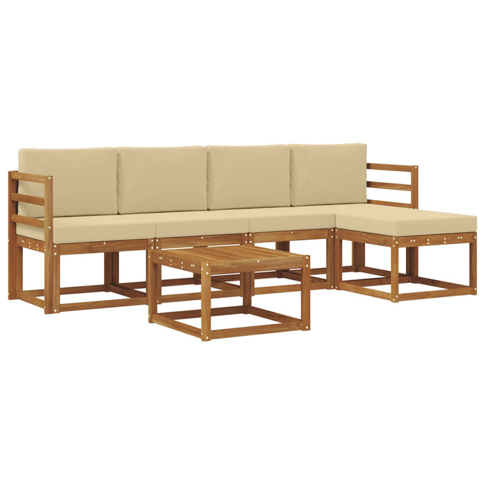 Set de canapele de exterior cu pernă 6 pcs Natural și Bej - WALTI WALTI