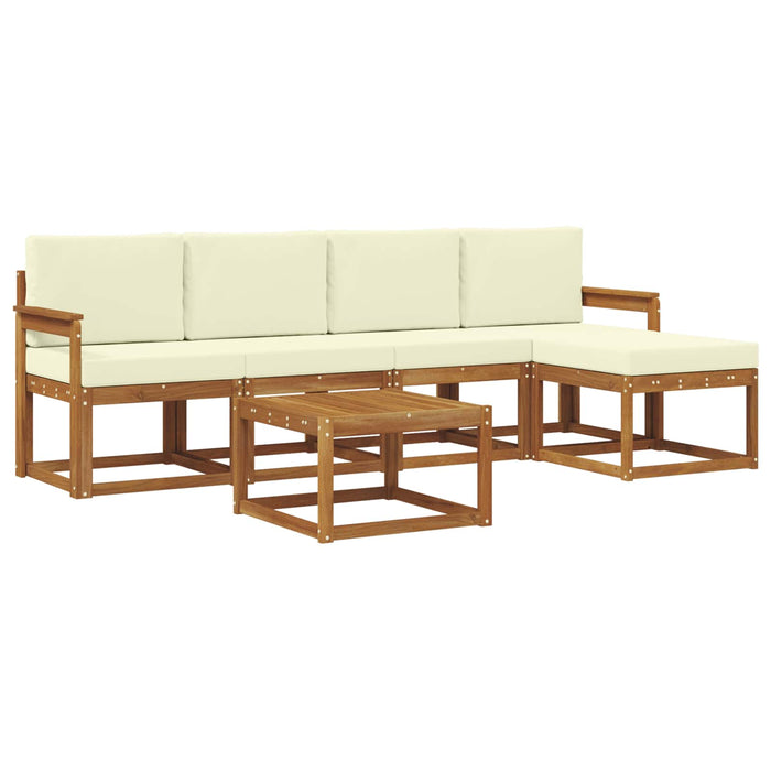 Set de canapele de exterior cu pernă 6 pcs Natural și Crem - WALTI WALTI