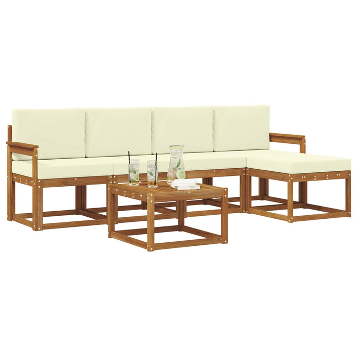 Set de canapele de exterior cu pernă 6 pcs Natural și Crem - WALTI WALTI