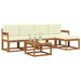 Set de canapele de exterior cu pernă 6 pcs Natural și Crem - WALTI WALTI