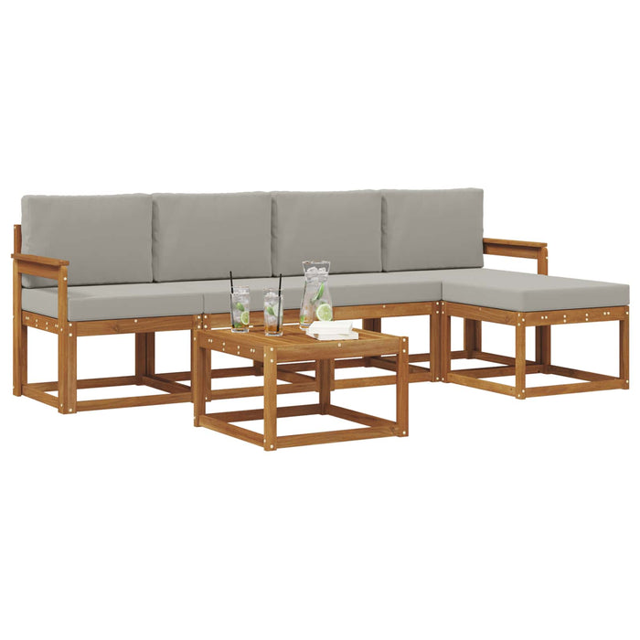 Set de canapele de exterior 6 pcs Gri natural și deschis - WALTI WALTI