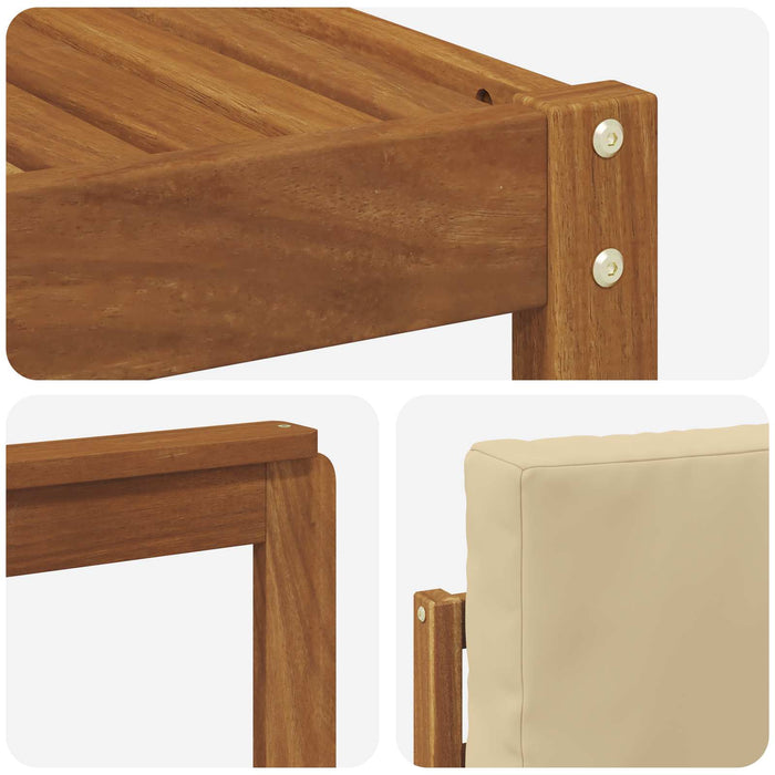 Set de canapele de exterior cu pernă 6 pcs Natural și Bej WALTI