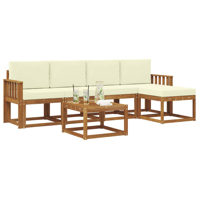 Set de canapele de exterior cu pernă 6 pcs Natural și Crem - WALTI WALTI