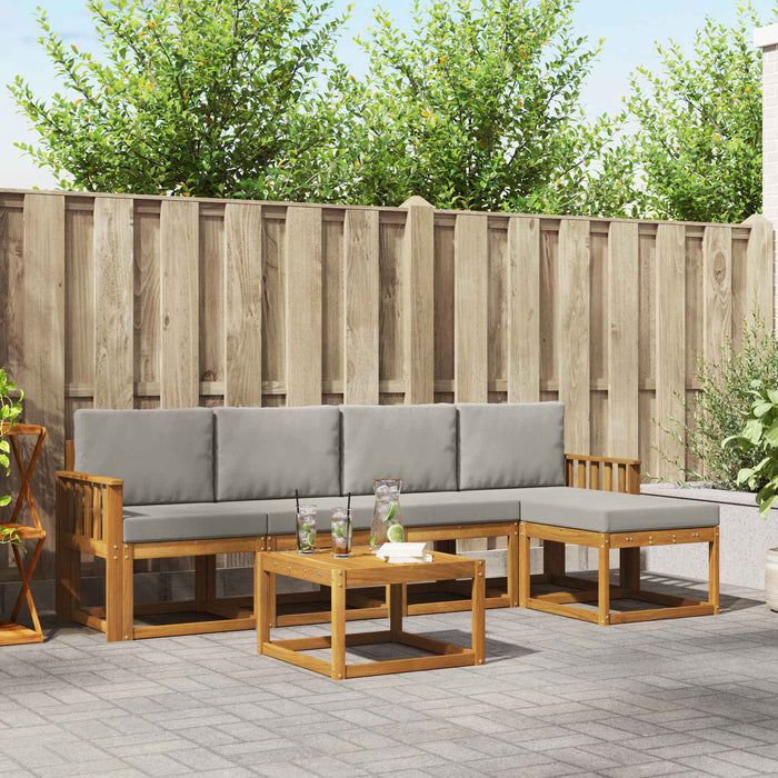 Set de canapele de exterior 6 pcs Gri natural și deschis - WALTI WALTI