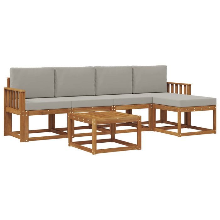 Set de canapele de exterior 6 pcs Gri natural și deschis - WALTI WALTI