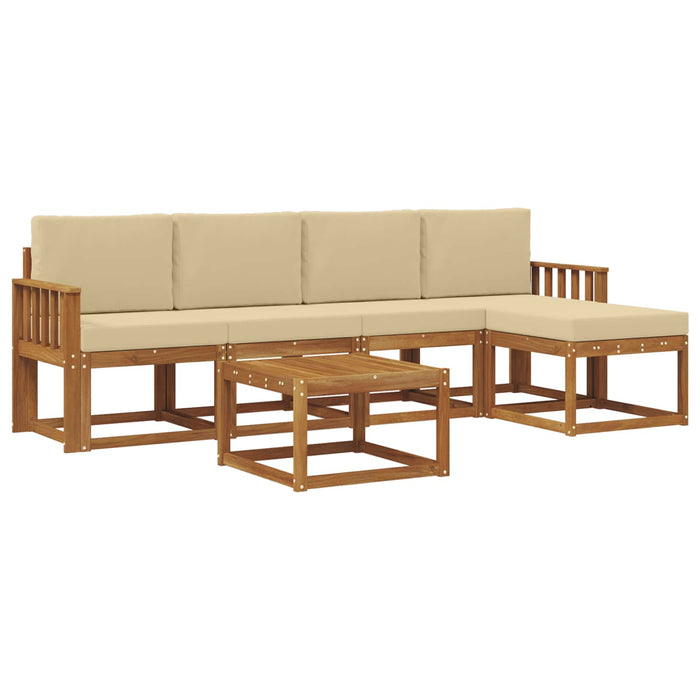 Set de canapele de exterior cu pernă 6 pcs Natural și Bej - WALTI WALTI