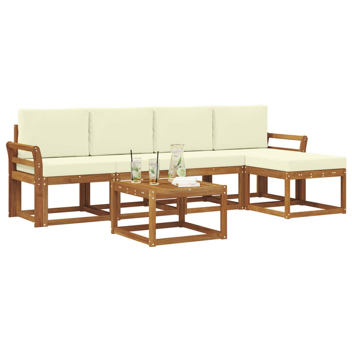 Set de canapele de exterior cu pernă 6 pcs Natural și Crem - WALTI WALTI