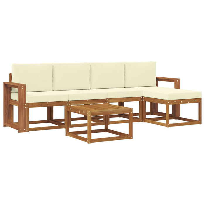 Set de canapele de exterior cu pernă 6 pcs Natural și Crem - WALTI WALTI