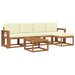 Set de canapele de exterior cu pernă 6 pcs Natural și Crem - WALTI WALTI