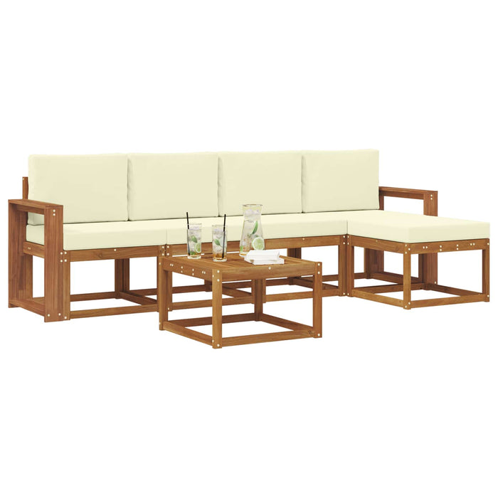 Set de canapele de exterior cu pernă 6 pcs Natural și Crem - WALTI WALTI