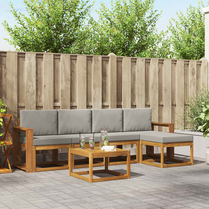 Set de canapele de exterior 6 pcs Gri natural și deschis - WALTI WALTI