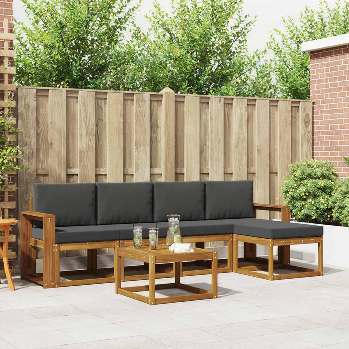 Set de canapele de exterior cu pernă 6 pcs Natural și Antracit WALTI