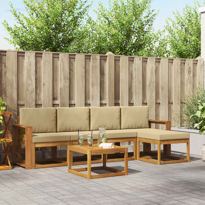 Set de canapele de exterior cu pernă 6 pcs Natural și Bej - WALTI WALTI