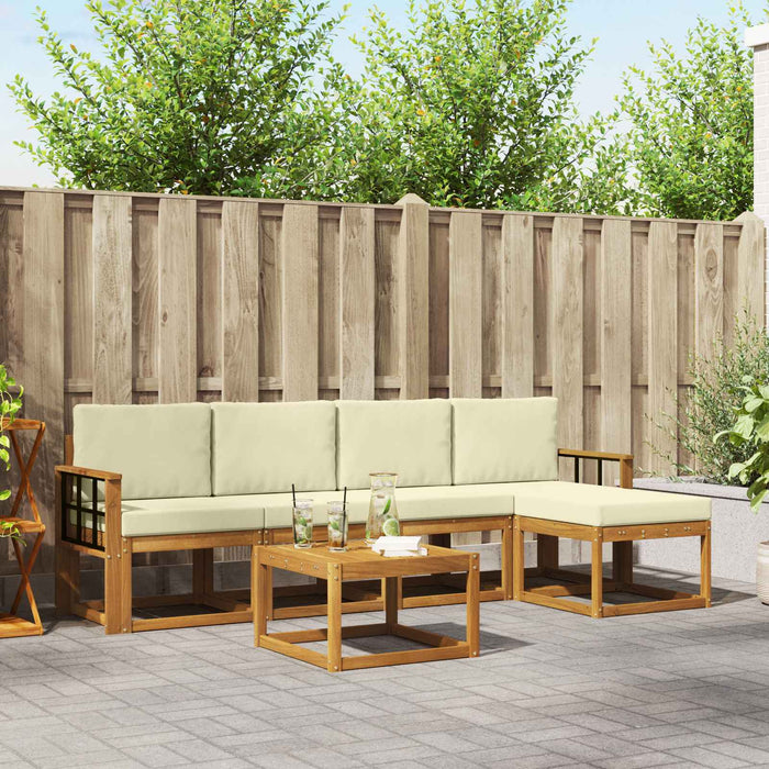 Set de canapele de exterior cu pernă 6 pcs Natural și Crem - WALTI WALTI