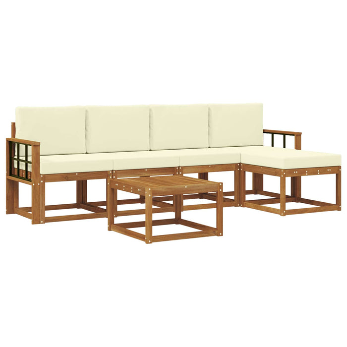 Set de canapele de exterior cu pernă 6 pcs Natural și Crem - WALTI WALTI