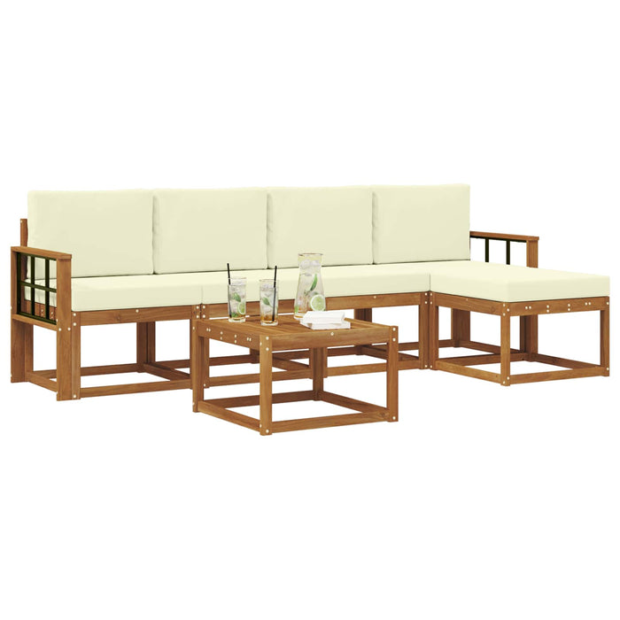 Set de canapele de exterior cu pernă 6 pcs Natural și Crem - WALTI WALTI