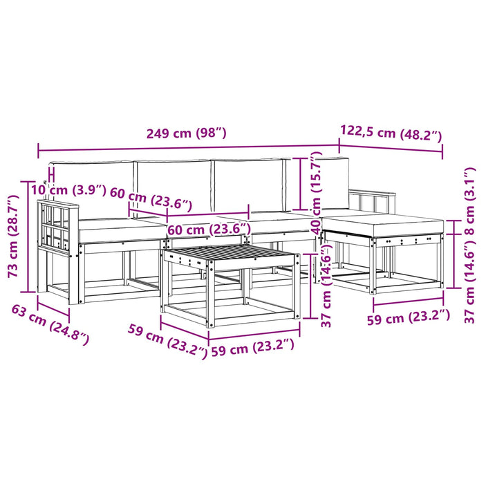 Set de canapele de exterior cu pernă 6 pcs Natural și Crem - WALTI WALTI