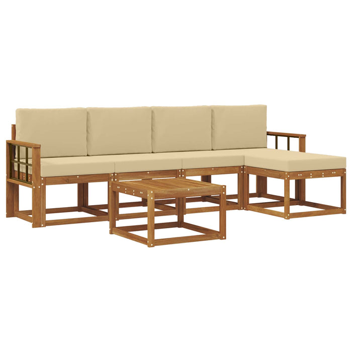 Set de canapele de exterior cu pernă 6 pcs Natural și Bej - WALTI WALTI