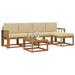 Set de canapele de exterior cu pernă 6 pcs Natural și Bej - WALTI WALTI