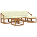 Set de canapele de exterior cu pernă 6 pcs Natural și Crem - WALTI WALTI