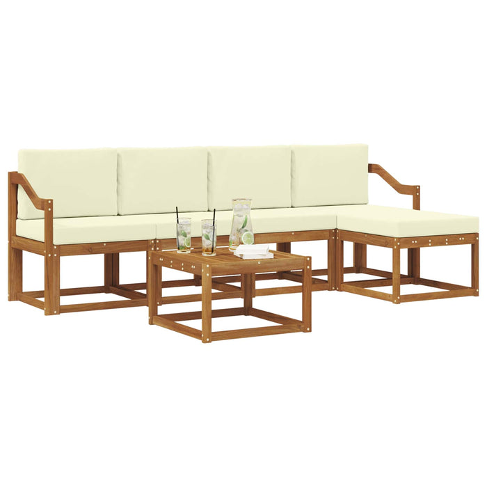 Set de canapele de exterior cu pernă 6 pcs Natural și Crem - WALTI WALTI
